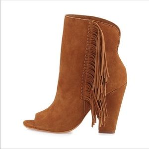 NWOT! Brown suede boots with fringe!